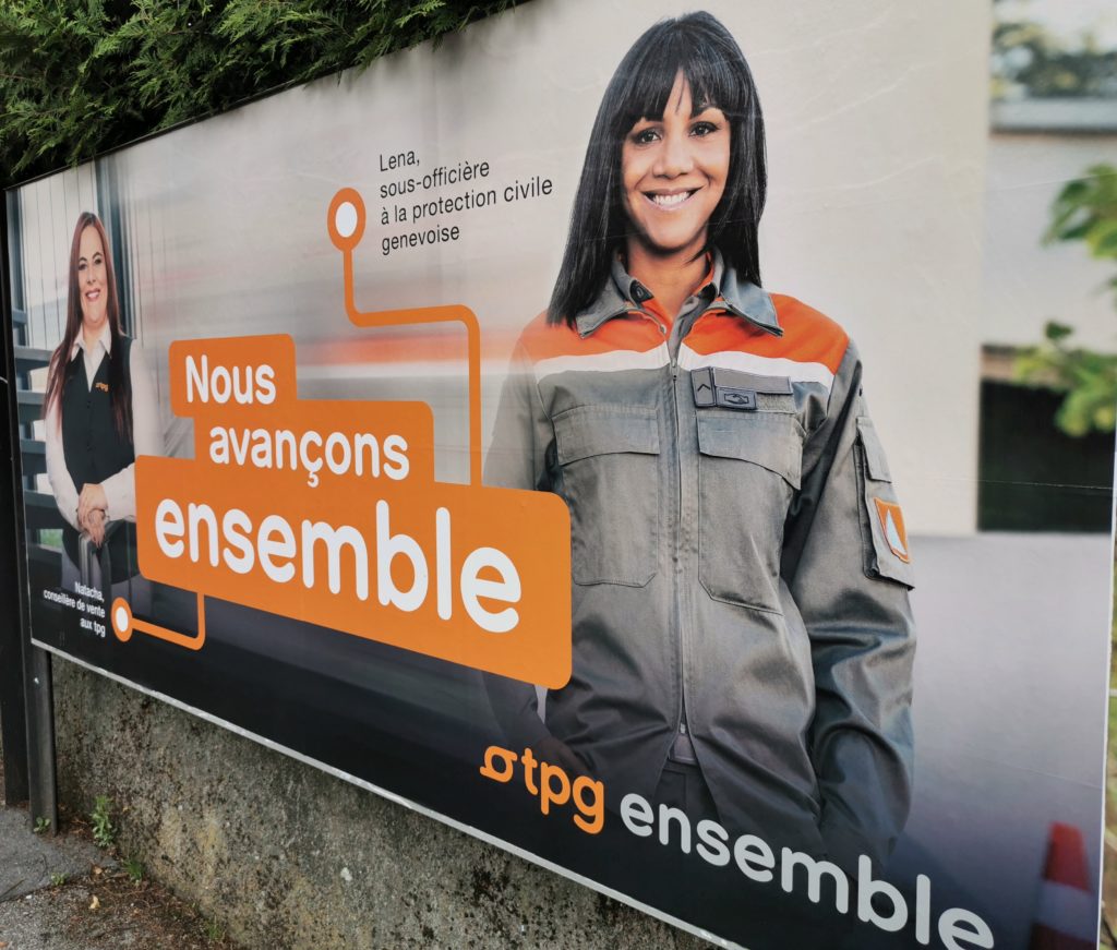 Affiche de la campagne tpg ensemble visible à Genève dès juin 2020